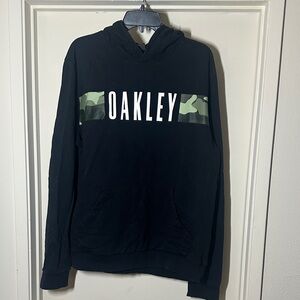 Oakley Black Hoodie with Green Camo Accents